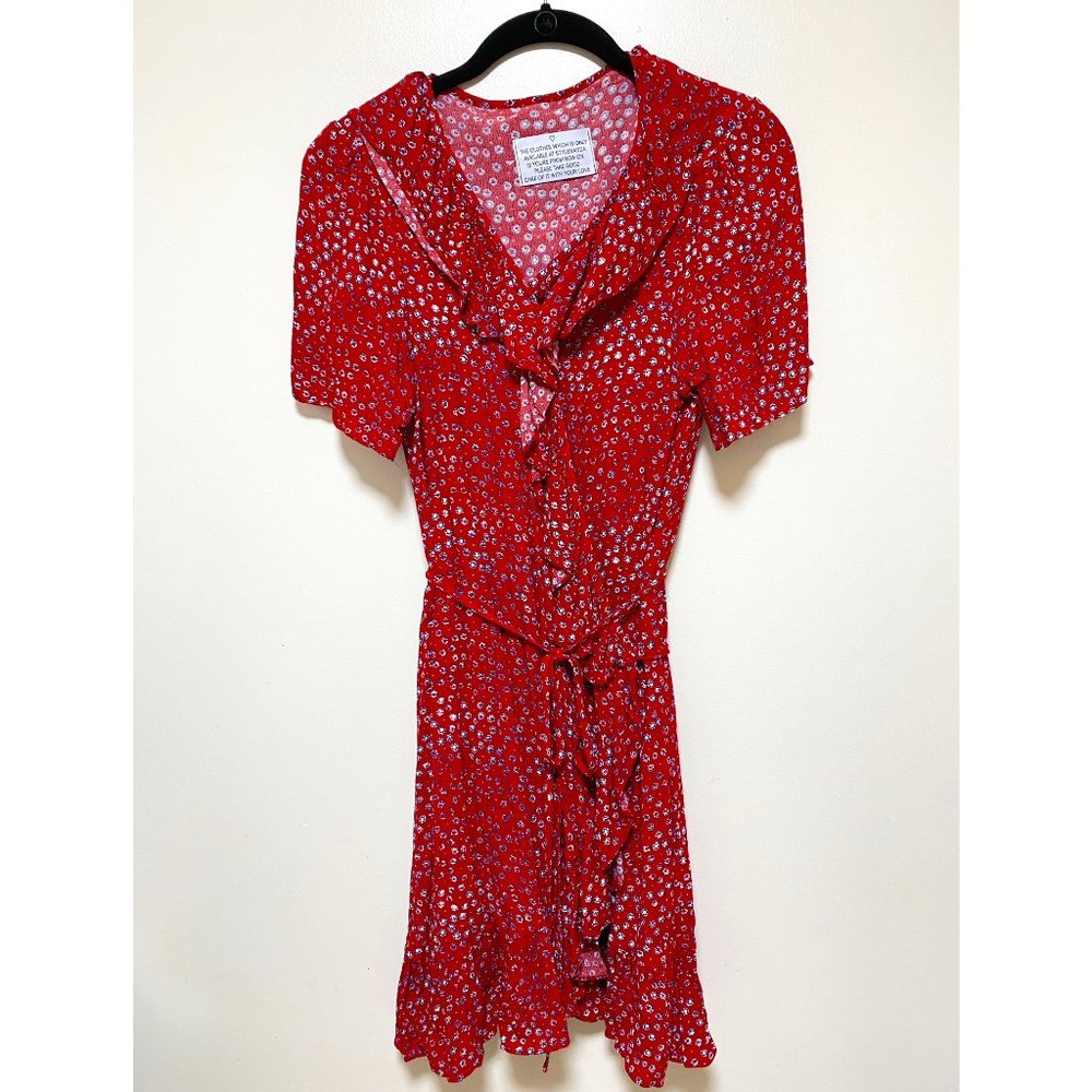 NWOT Floral Print Wrap Ruffle Dress- Stylenanda